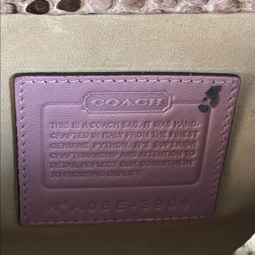 Very Rare Vintage Coach Sample Python Clutch, Mad… - image 11